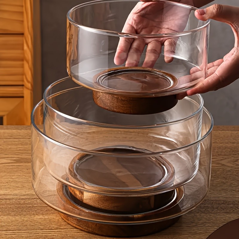 FARIDABIO Clear Glass Salad Bowl  Nordic Modern Dining Bowl for Home and Restaurant