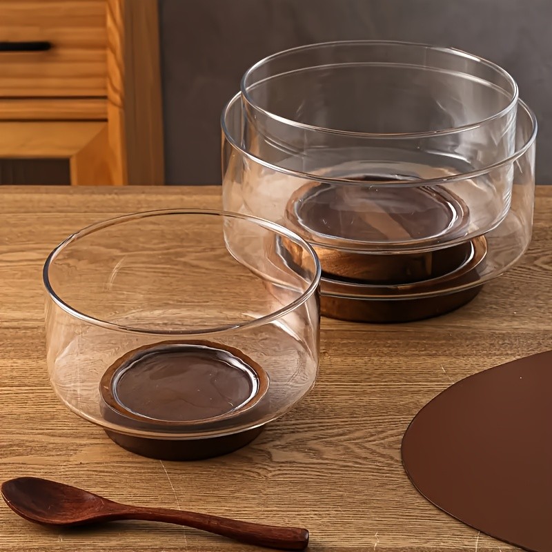 FARIDABIO Clear Glass Salad Bowl  Nordic Modern Dining Bowl for Home and Restaurant