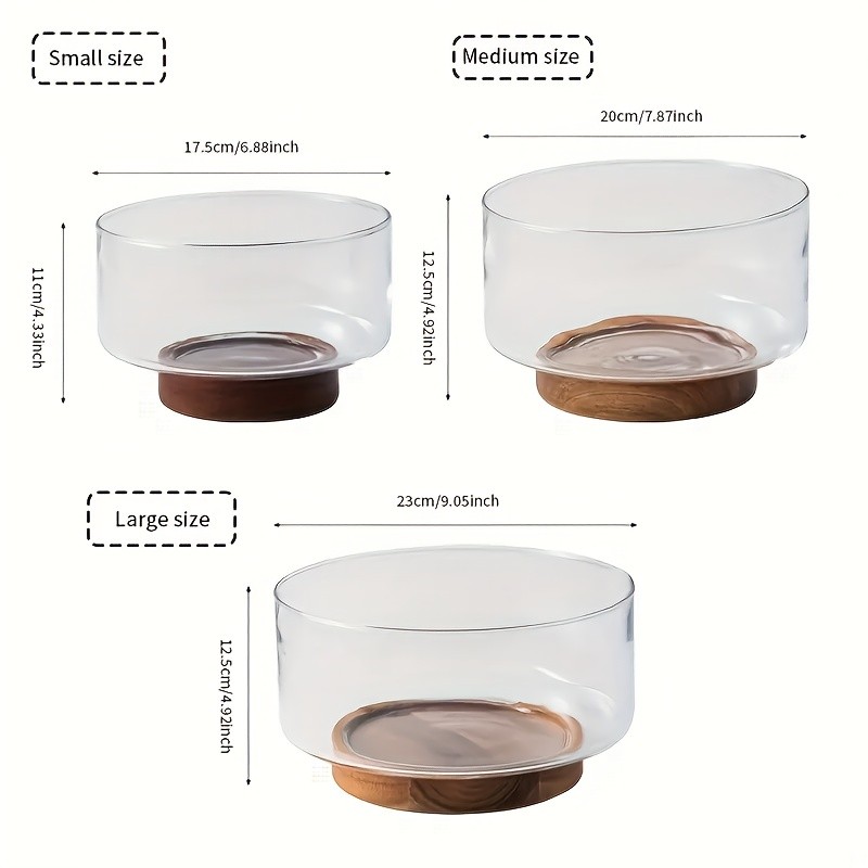 FARIDABIO Clear Glass Salad Bowl  Nordic Modern Dining Bowl for Home and Restaurant