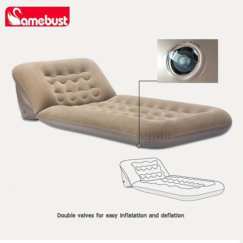 CAMEBUST Inflatable Flocking Sofa  Adjustable Single Foldable Airbed Mattress for Home and Outdoor Relaxation