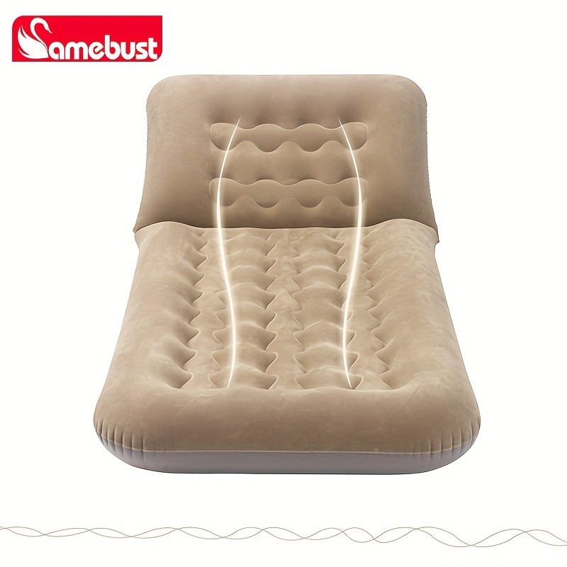 CAMEBUST Inflatable Flocking Sofa  Adjustable Single Foldable Airbed Mattress for Home and Outdoor Relaxation