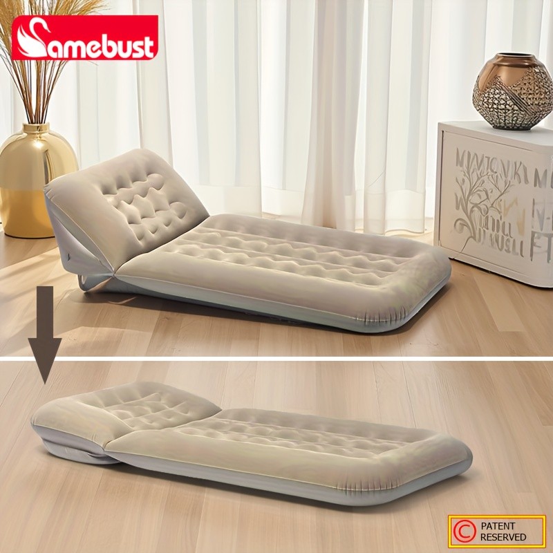 CAMEBUST Inflatable Flocking Sofa  Adjustable Single Foldable Airbed Mattress for Home and Outdoor Relaxation