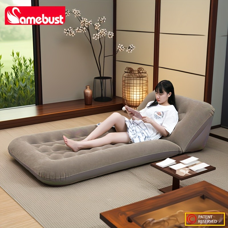 CAMEBUST Portable Inflatable Double Bed  Rectangular Travel Mattress with Adjustable Height