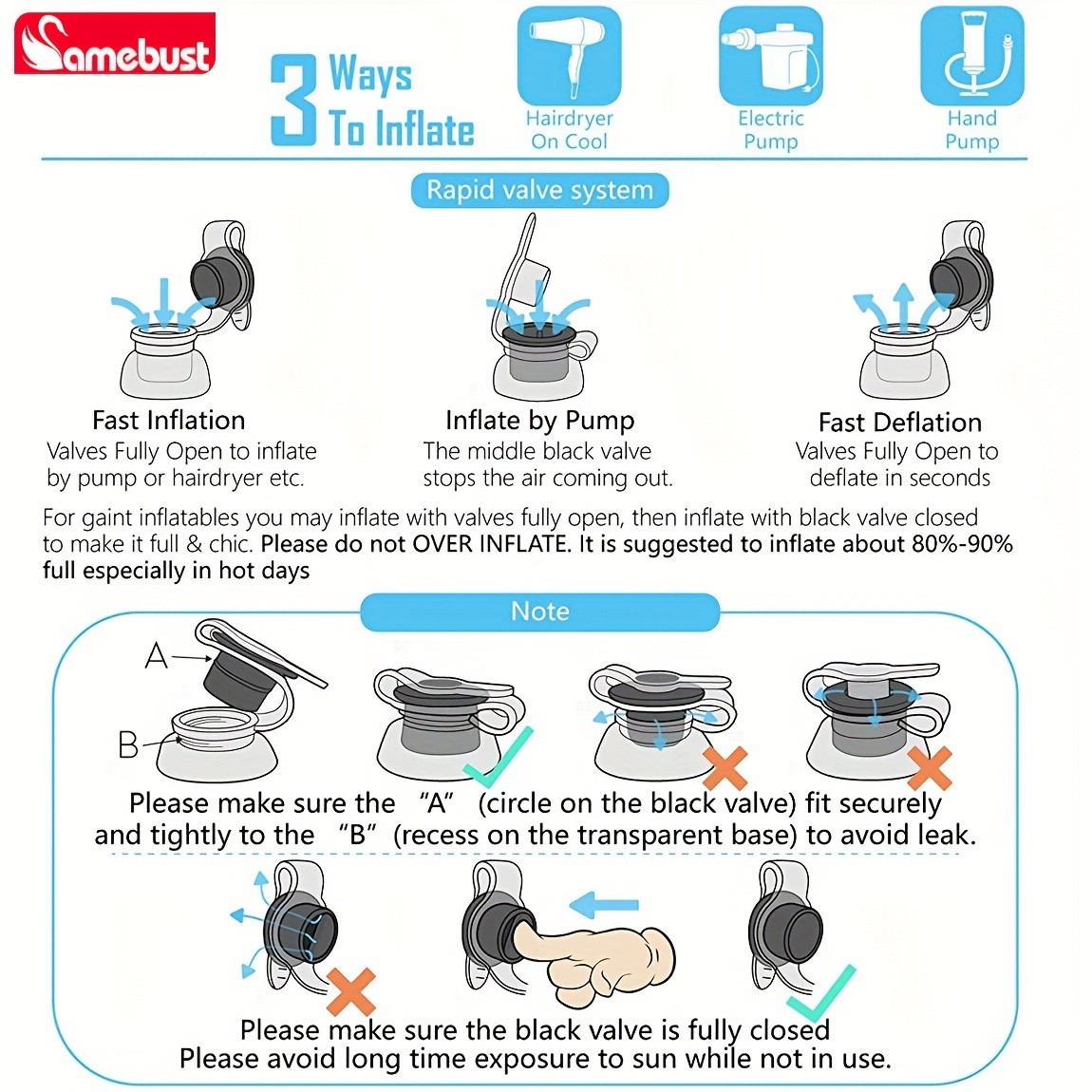 CAMEBUST Portable Inflatable Double Bed  Rectangular Travel Mattress with Adjustable Height