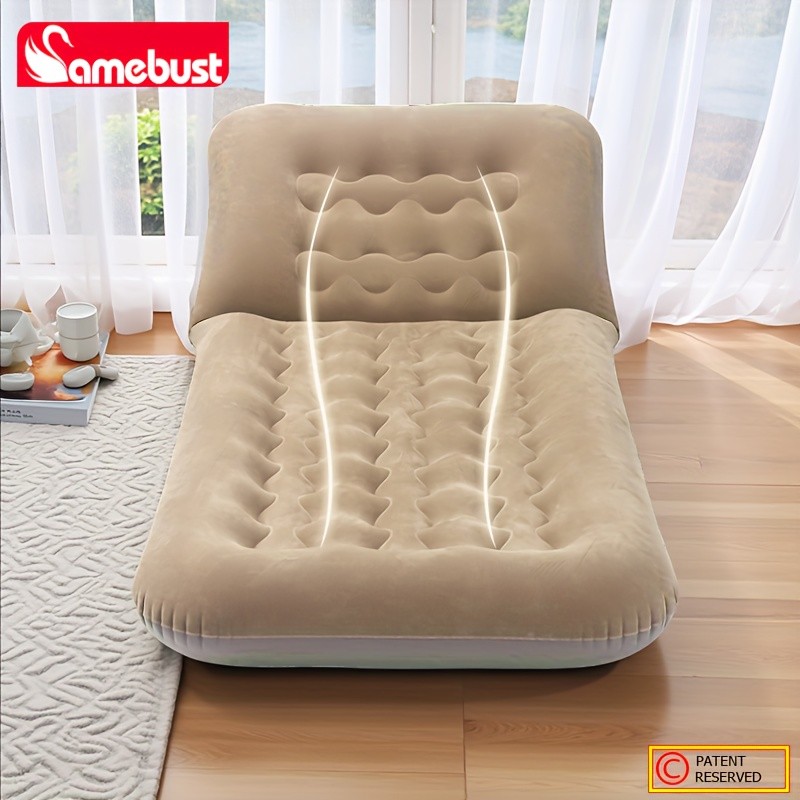 CAMEBUST Portable Inflatable Double Bed  Rectangular Travel Mattress with Adjustable Height