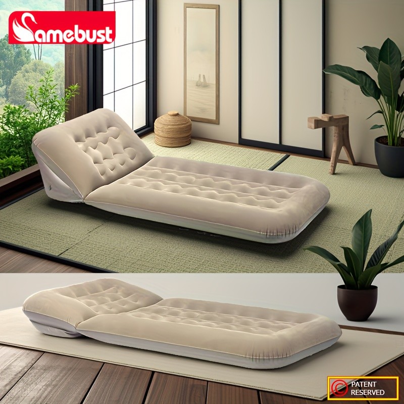 CAMEBUST Portable Inflatable Double Bed  Rectangular Travel Mattress with Adjustable Height