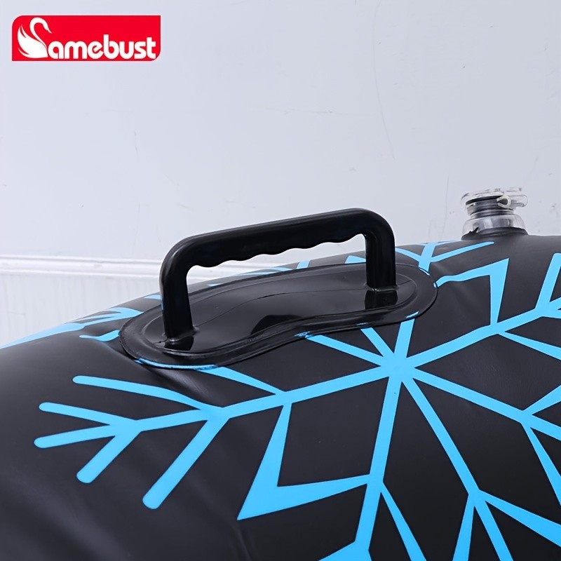 CAMEBUST 47-Inch Black Inflatable Snow Tube  Durable PVC White Snow Sled for Family Fun