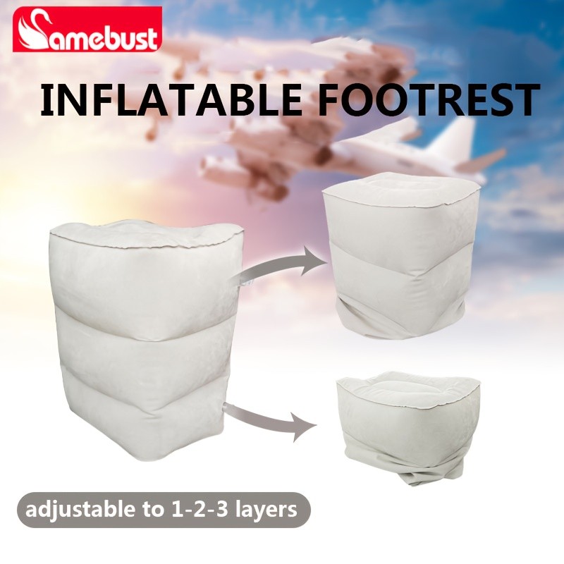CAMEBUST Inflatable Foot Rest Cushion  Adjustable Travel Pillow for Cars, Trains, and Airplanes