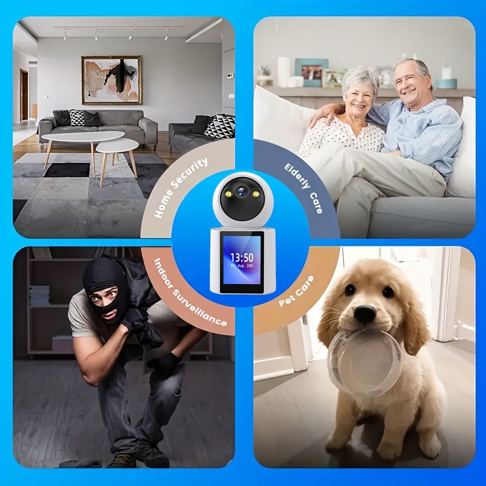 YIIYRY Home Pet Camera with Built-In Screen