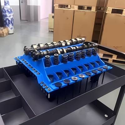 PMMJ Yellow Engine Cylinder Cover Valve Organizer Stand  Durable Plastic Engine Parts Holder for DIY Enthusiasts