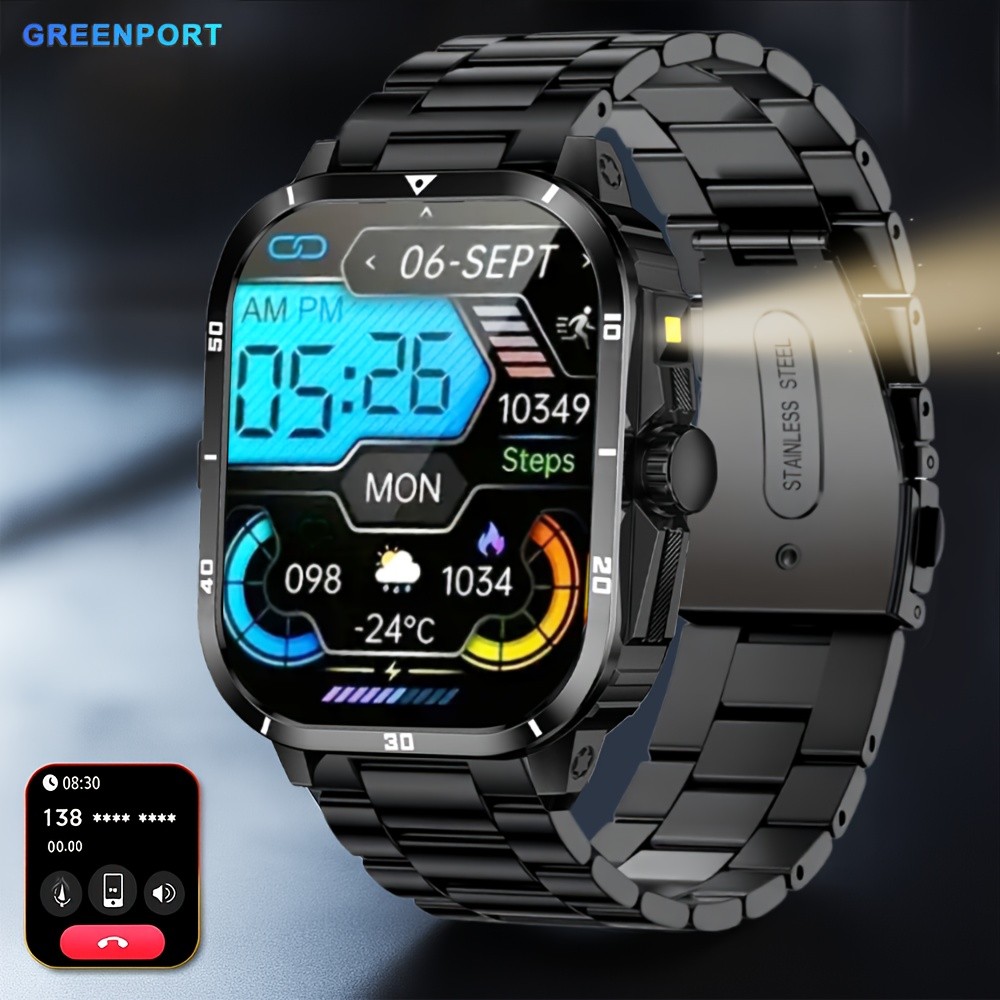 ERUN Mens Smartwatch  2.01-Inch Full Touchscreen Smartwatch with Wireless Call/Answer, Sports Modes, and Music Controls