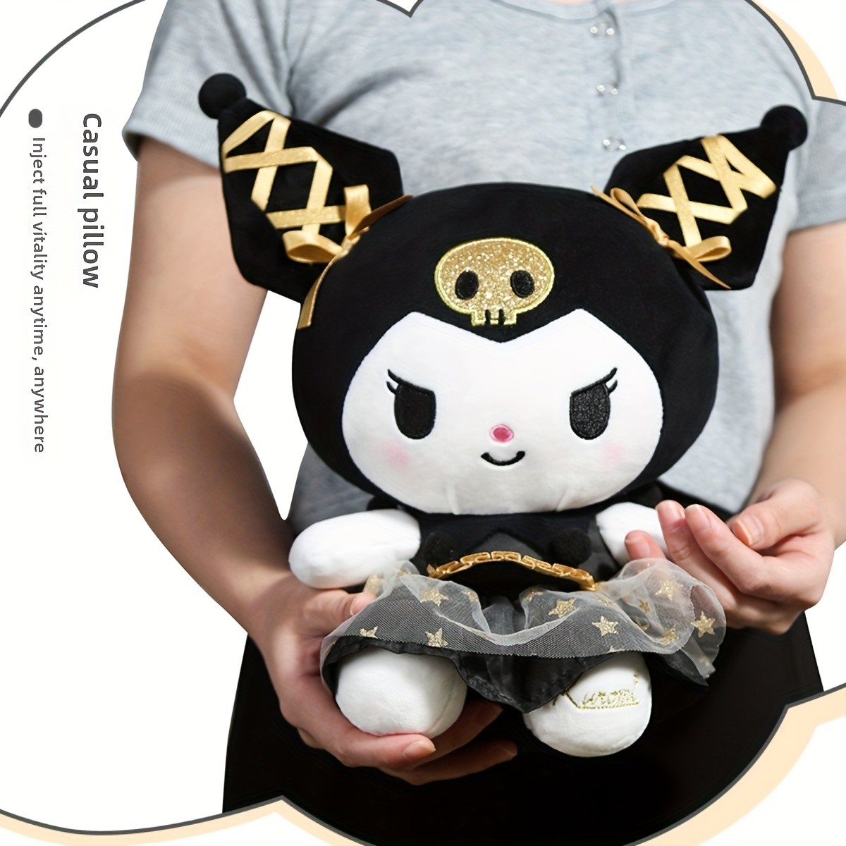 Charming Black & Golden Plush Doll