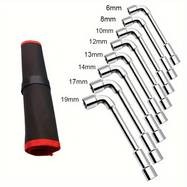 PMMJ L-Shaped Pipe Wrench Set  Versatile Chrome Vanadium Steel Wrench Set for Maintenance Tasks
