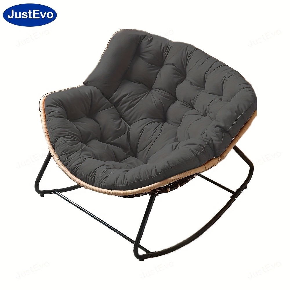 JUSTEVO Extra Large Comfortable Rocking Chair  Ergonomic Recliner with Adjustable Headrest for Ultimate Relaxation