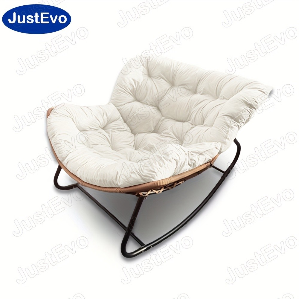 JUSTEVO Extra Large Comfortable Rocking Chair  Ergonomic Recliner with Adjustable Headrest for Ultimate Relaxation