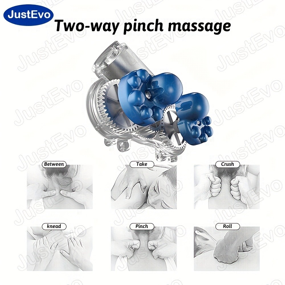 JUSTEVO Portable U-Shaped Memory Foam Acupressure Massager Pillow  Comfortable Neck Relief with Acupressure for Home and Car Use