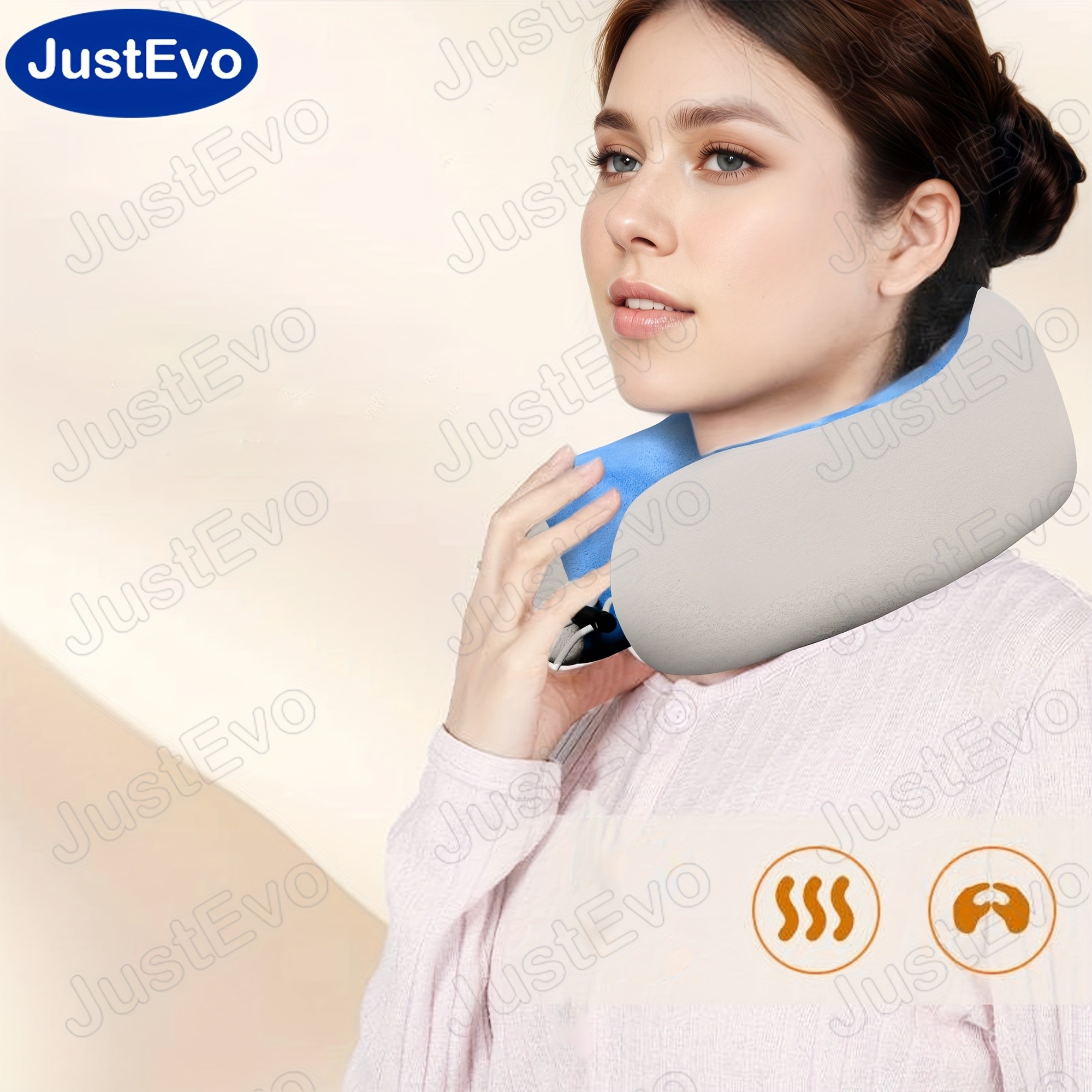 JUSTEVO U-Shaped Massage Pillow Ultimate Neck Support for a Relaxing and Comfortable Journey