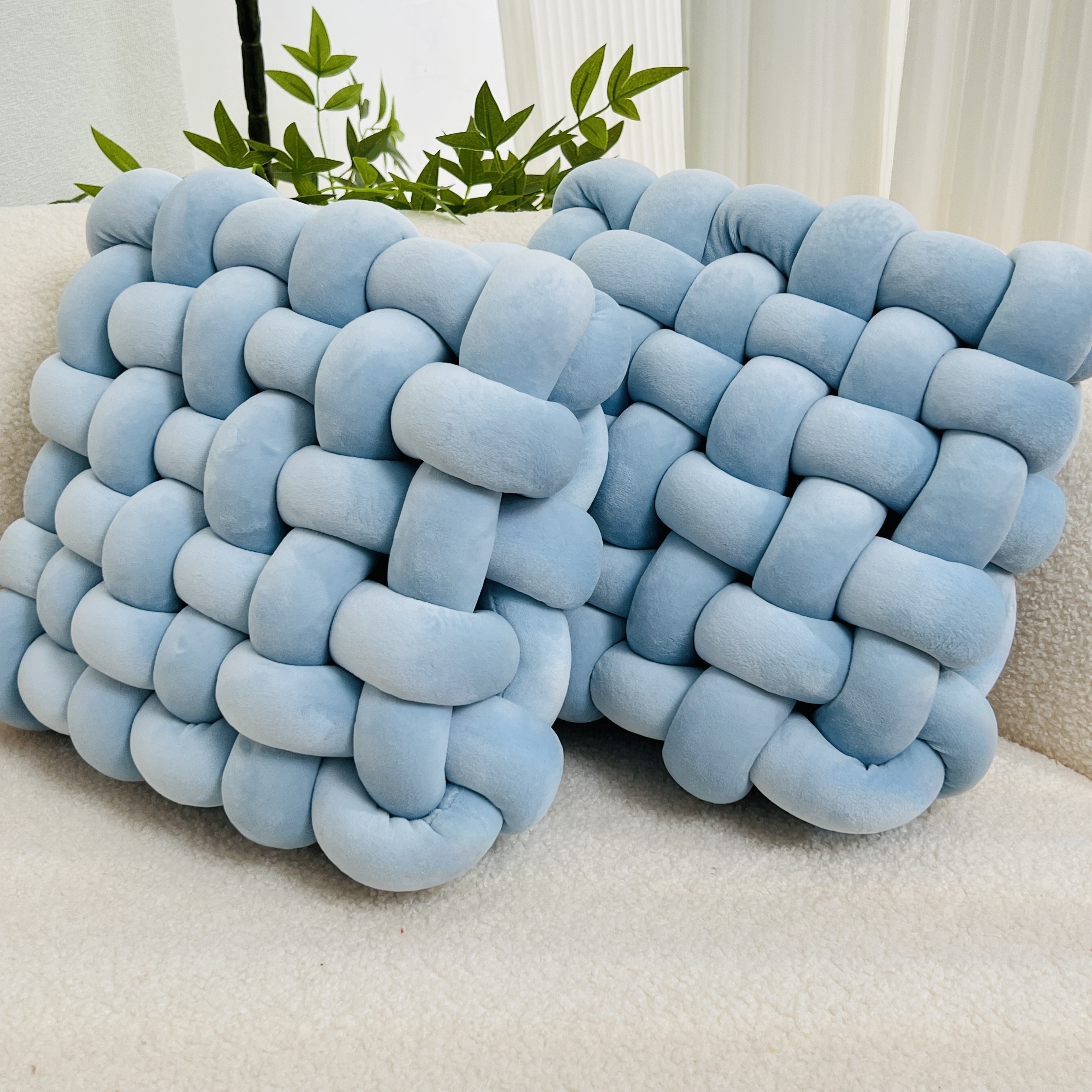 YLBKIKR 2pcs Knot Throw Pillow  Soft and Plush Cushions for Stylish Home and Office Decor