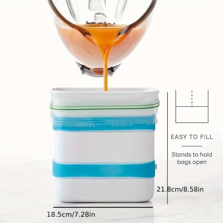 Faridabio 2/3pcs Freezer Food Block Maker  Durable Plastic Meal Prep Containers for Soups, Stews, and More