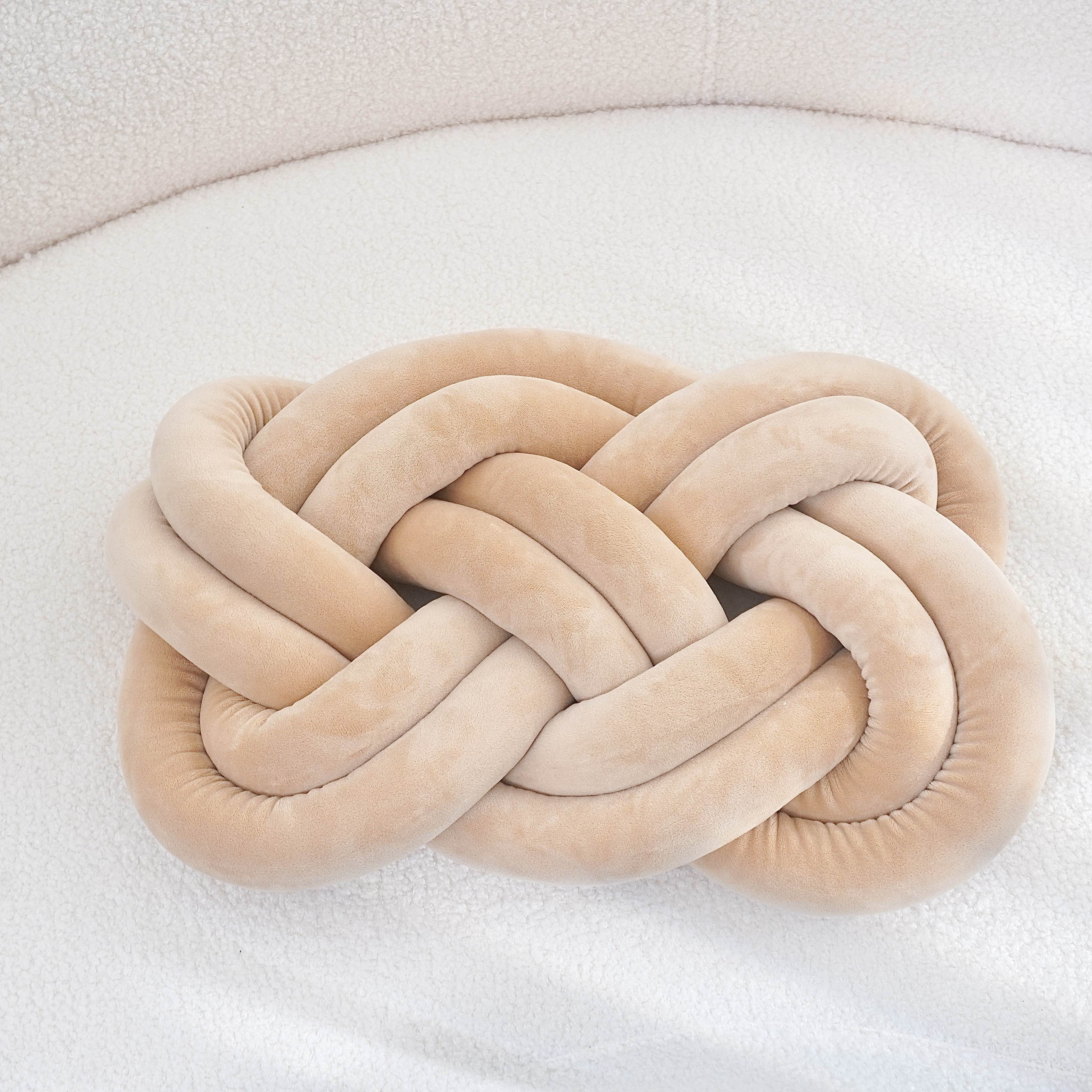 YLBKIKR Soft & Stylish Knotted Throw Pillow  Geometric Design and Washable Polyester Cushion for Sofa and Bedroom Decor