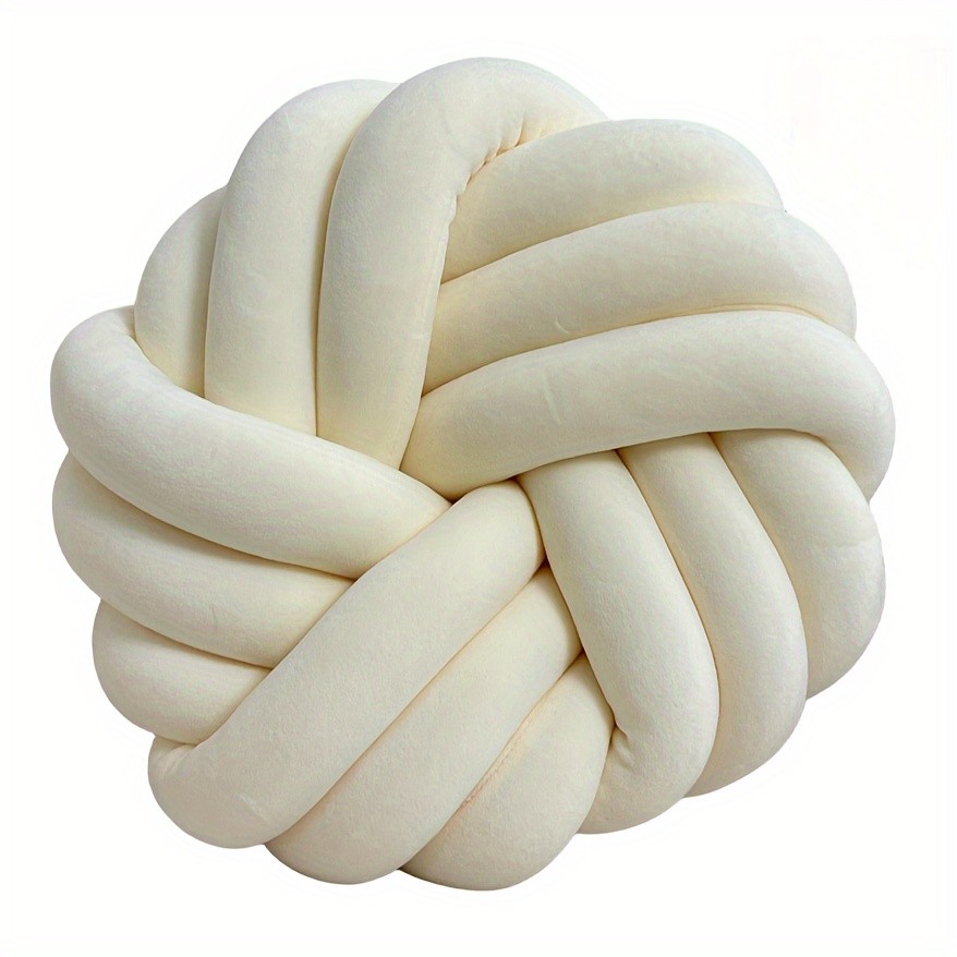 YLBKIKR Handmade Soft Plush Knot Throw Pillow  Multi-Color Modern Minimalist Cushion for Sofa, Bed, and Chair Accent