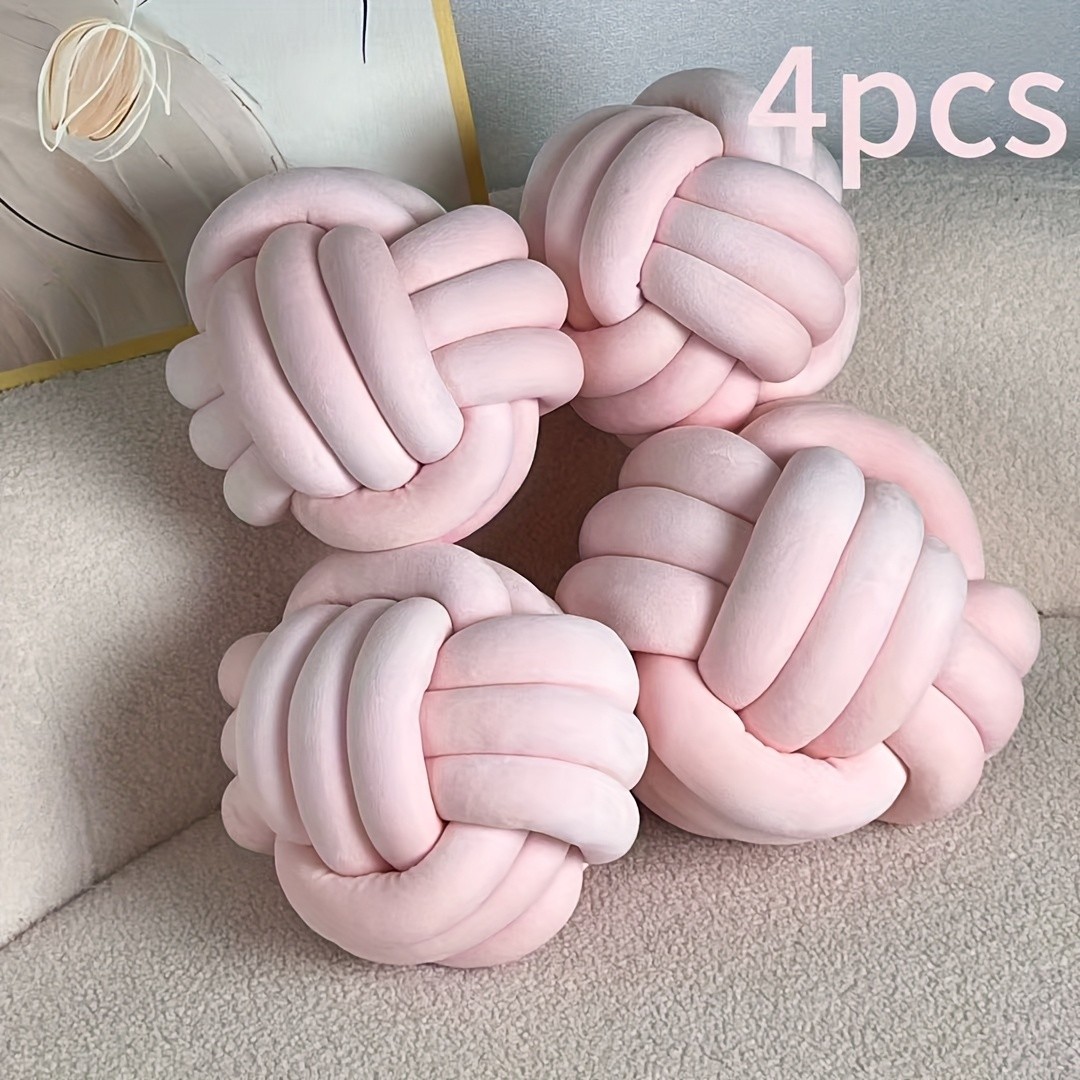 YLBKIKR Soft Plush Knot Ball Pillow  Handmade Geometric Pattern Pillow for Cozy and Stylish Home Decor