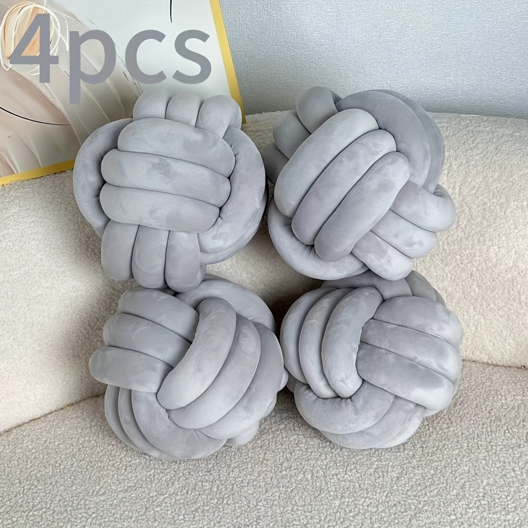 YLBKIKR Soft Plush Knot Ball Pillow  Handmade Geometric Pattern Pillow for Cozy and Stylish Home Decor