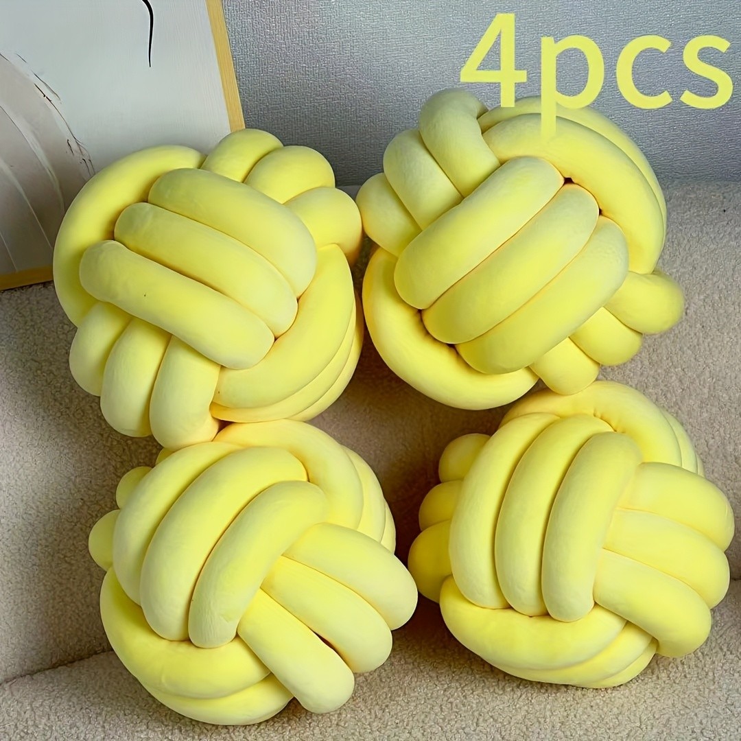 YLBKIKR Soft Plush Knot Ball Pillow  Handmade Geometric Pattern Pillow for Cozy and Stylish Home Decor