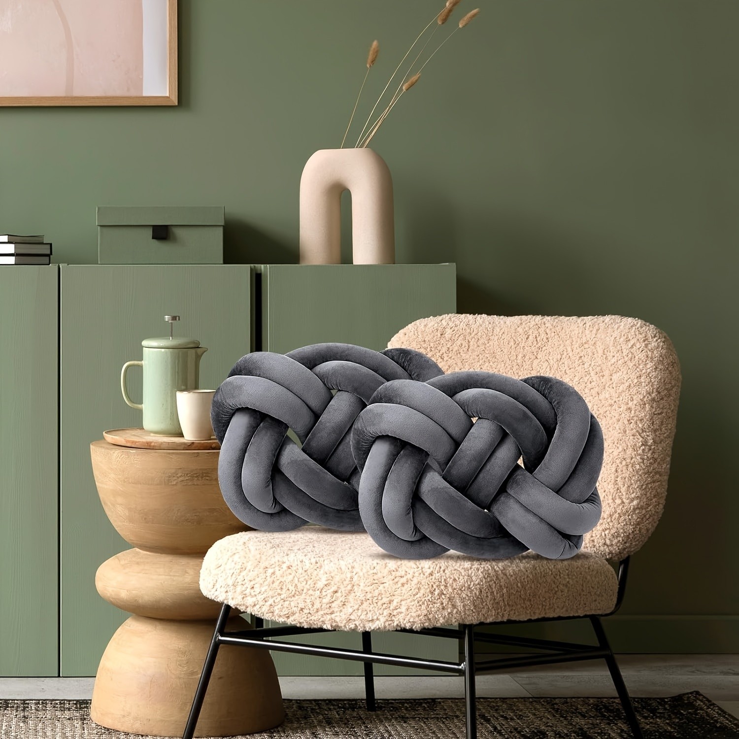 YLBKIKR Two-Piece Sofa Knot Pillow  Soft Decorative Cushions to Enhance Comfort and Style in Your Home