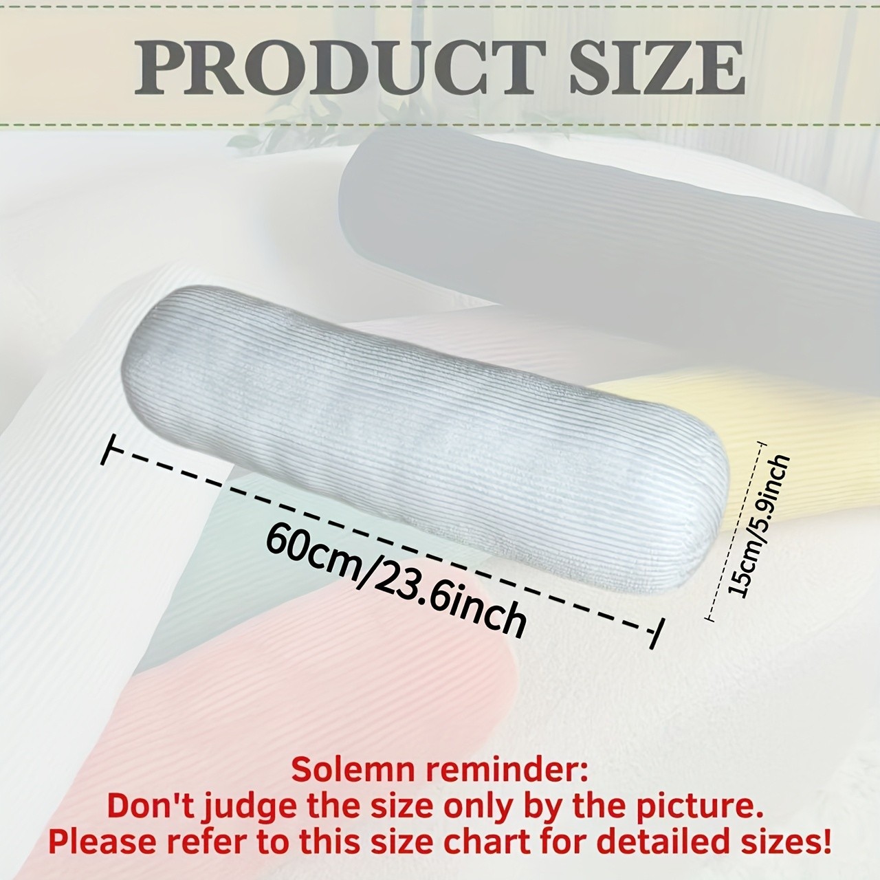 YLBKIKR Round Cervical Roll Cylinder Bolster Pillow  Ergonomically Designed for Neck, Back, and Spine Support