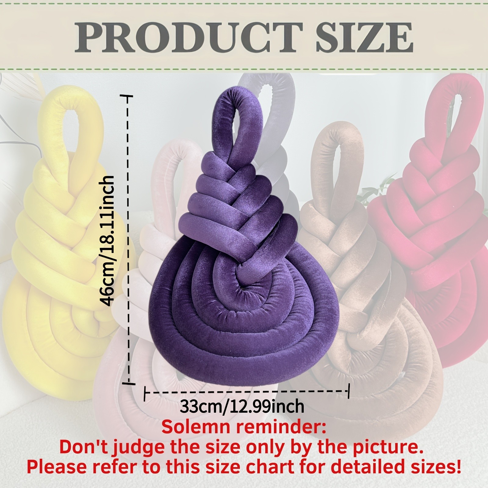 YLBKIKR Handwoven Plush Short-Hair Cushion  Luxury Decorative Accent with Knot/Teardrop/Baroque Design for Sofa, Bed, and Chair