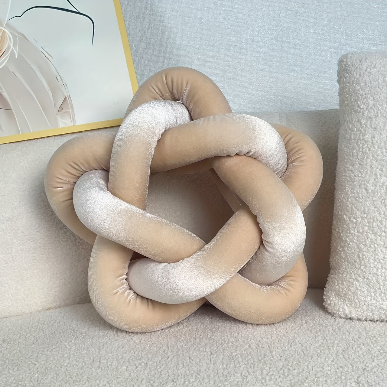 YLBKIKR Star-Knot Plush Throw Pillow  Soft and Stylish Geometric Design for Sofa, Bed, and Living Room Comfort