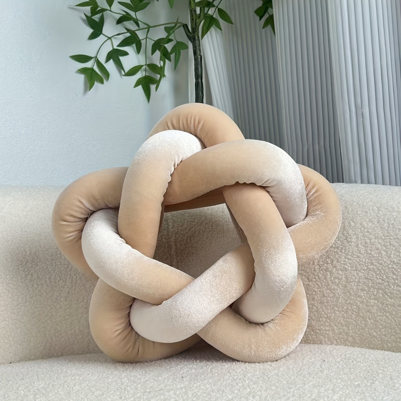 YLBKIKR Star-Knot Plush Throw Pillow  Soft and Stylish Geometric Design for Sofa, Bed, and Living Room Comfort