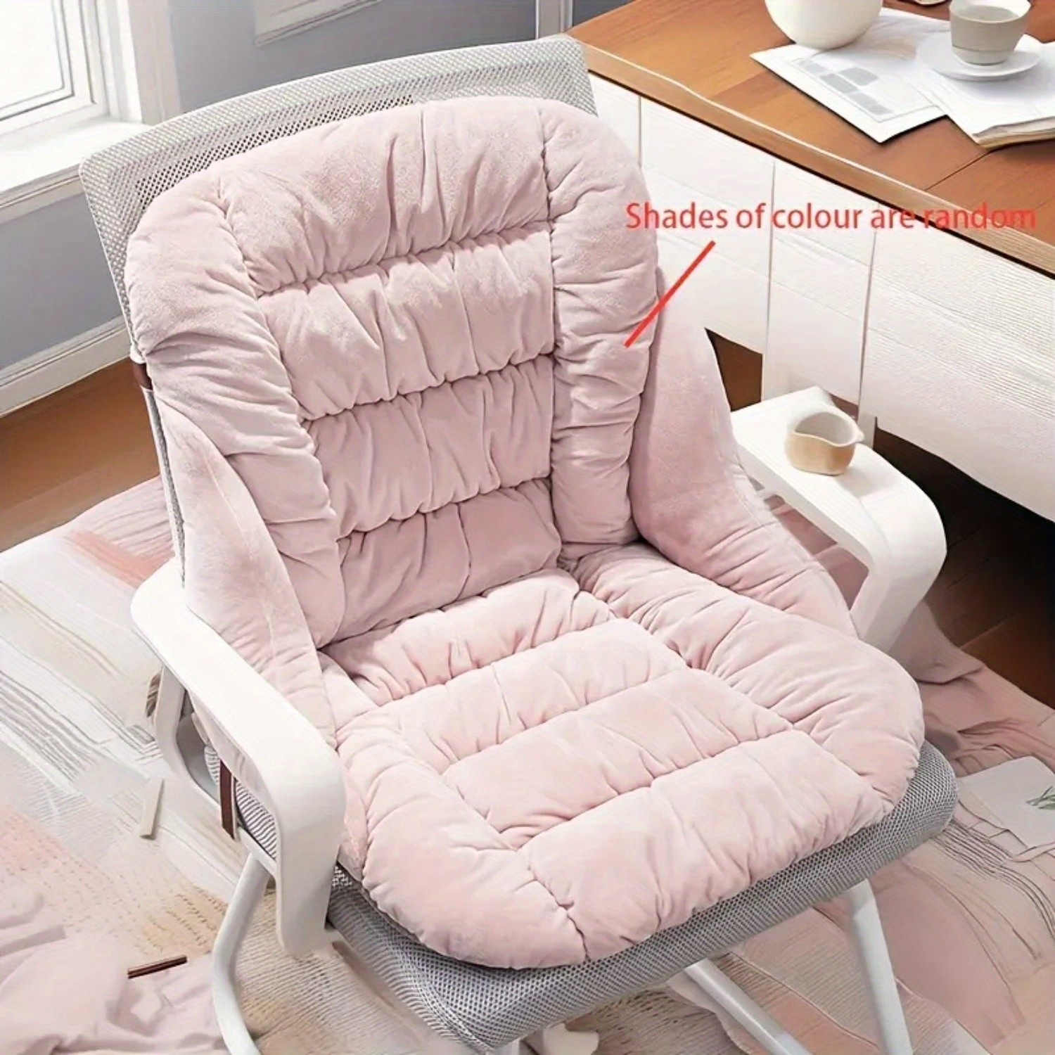 HAOZCL Ergonomic Office Chair Cushion with Integrated Backrest  Thick, Washable Seat Pad for Comfort and Support