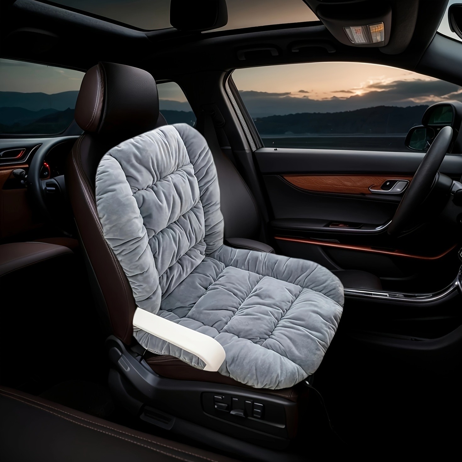 HAOZCL Ergonomic Office Chair Cushion with Integrated Backrest  Thick, Washable Seat Pad for Comfort and Support