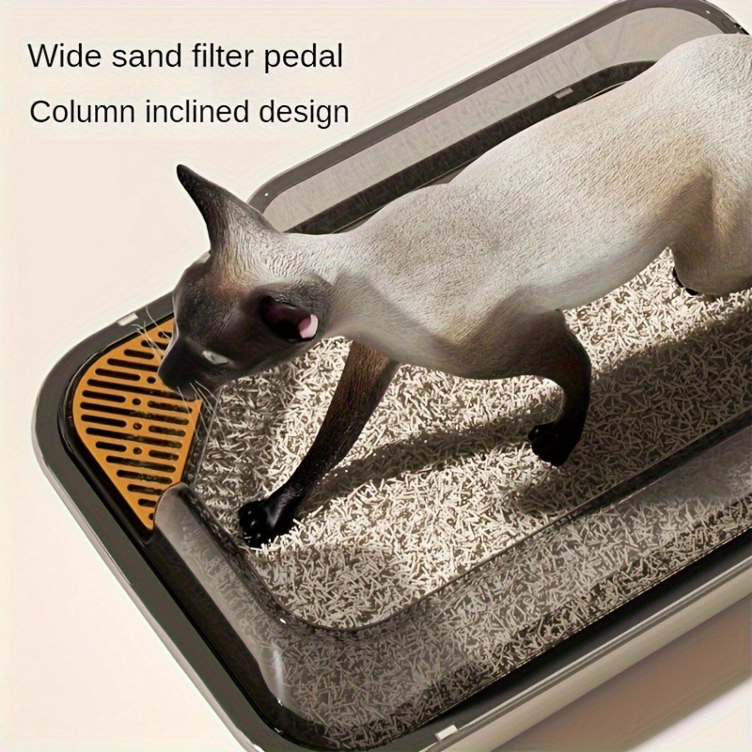 HAOZCL Extra Large Half-Closed Cat Litter Box with High Fence  Durable PVC Litter Box for Multi-Cat Families with Included Scoop