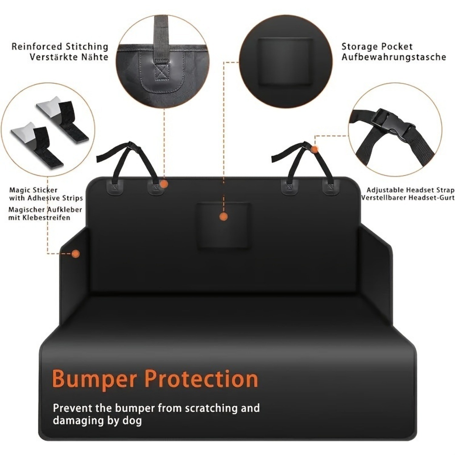 HAOZCL Waterproof & Non-Slip Dog Car Trunk Liner  Scratch-Resistant Pet Cargo Cover for Trucks & SUVs