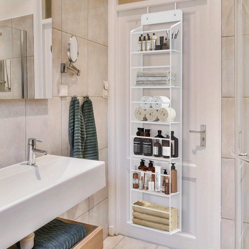 HAOZCL 6-Shelf Over-the-Door Hanging Bathroom Organizer Rack  Versatile Storage for Bathroom, Closet, Pantry, and More
