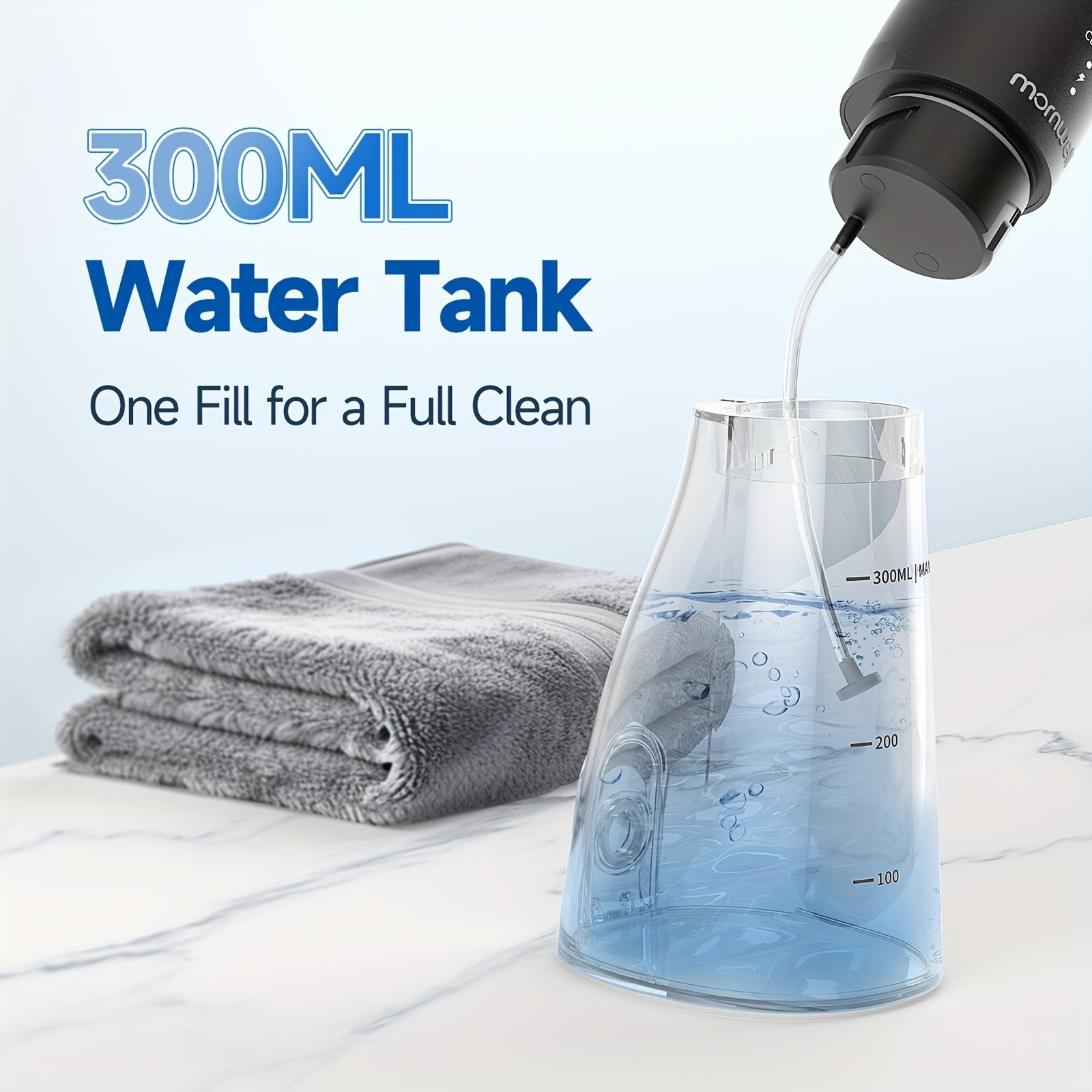 Mornwell Portable Water Flosser with 4 Nozzles & 3 Pressure Settings