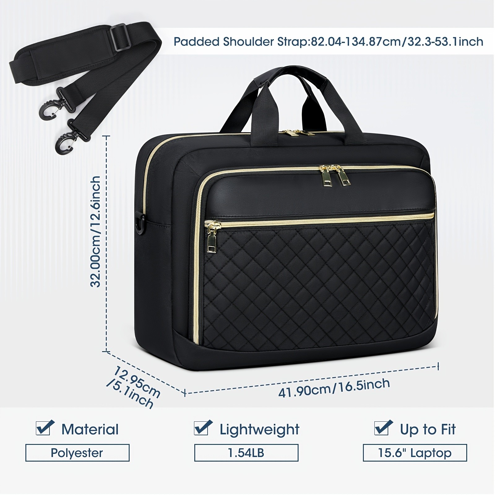 NEWHEY 39.62 cm TSA-Approved Laptop Briefcase for Women  Stylish, Durable, and Secure