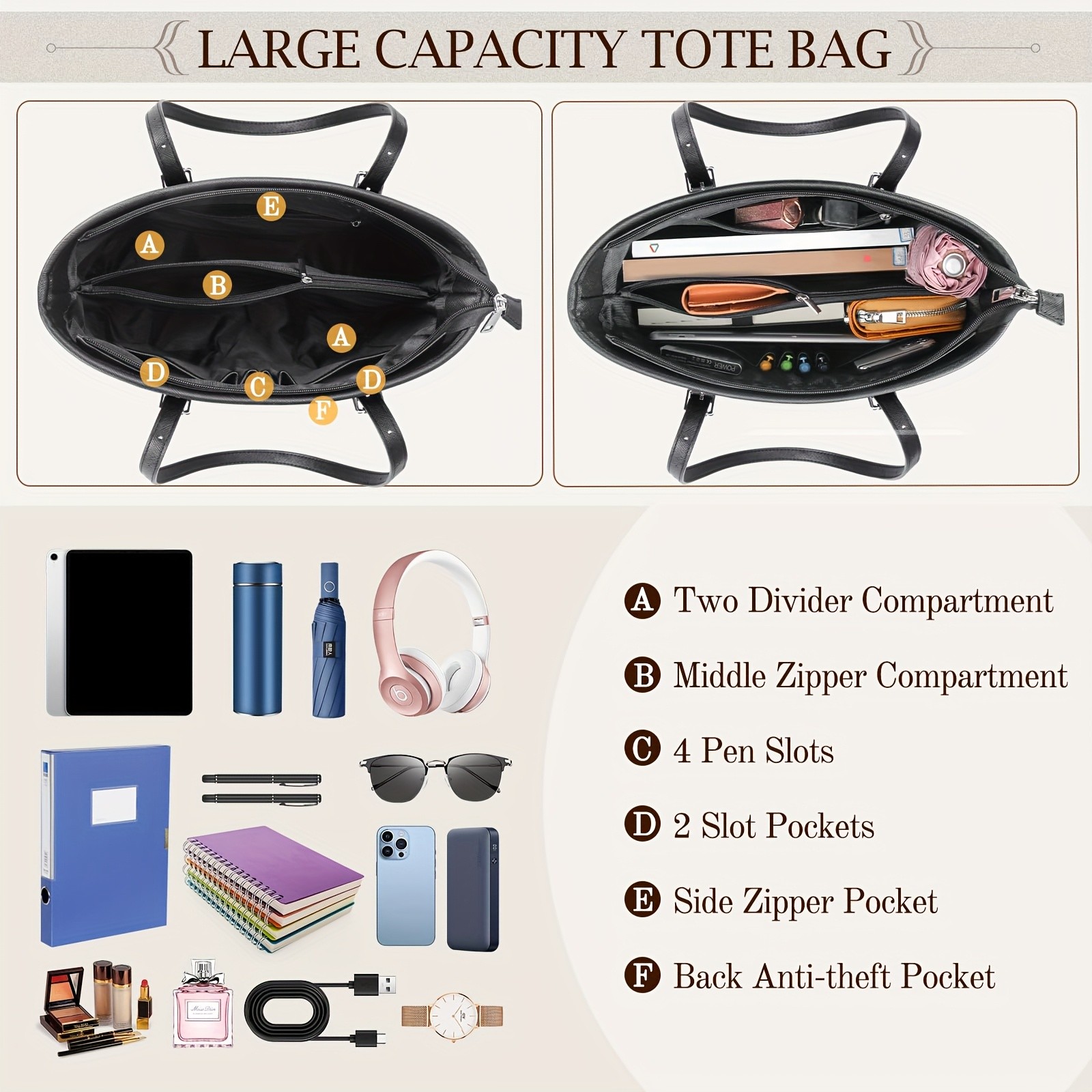 NEWHEY Womens Faux Leather Shoulder Bag  Spacious, Stylish, and TSA-Compliant for Everyday Essentials