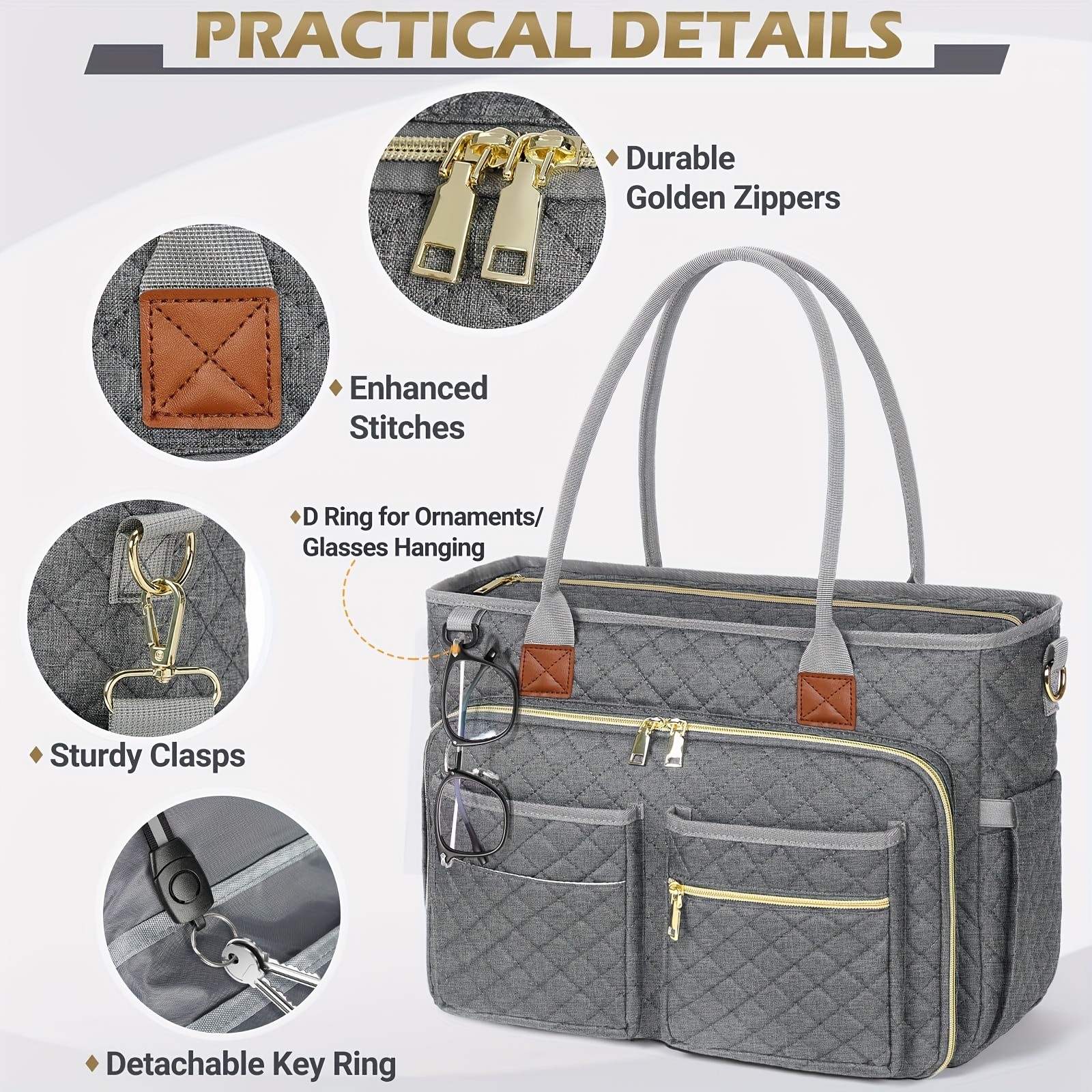 NEWHEY 39.62 cm Laptop Tote Bag for Women  Professional, Stylish, and Functional for Work and Travel