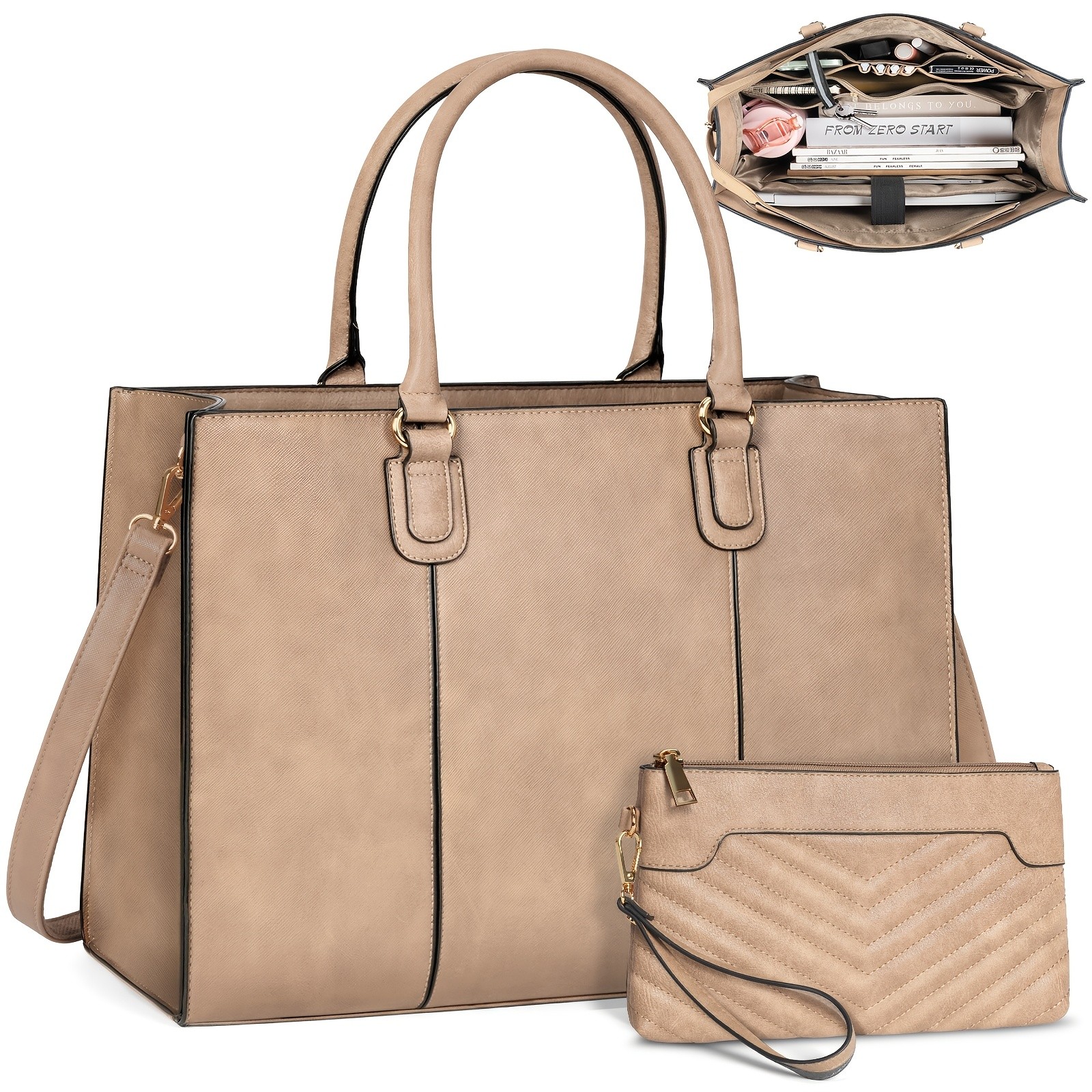 NEWHEY Womens 39.62 cm Laptop Tote Bag  Minimalist Style, Lightweight, and Professional for Office & Travel