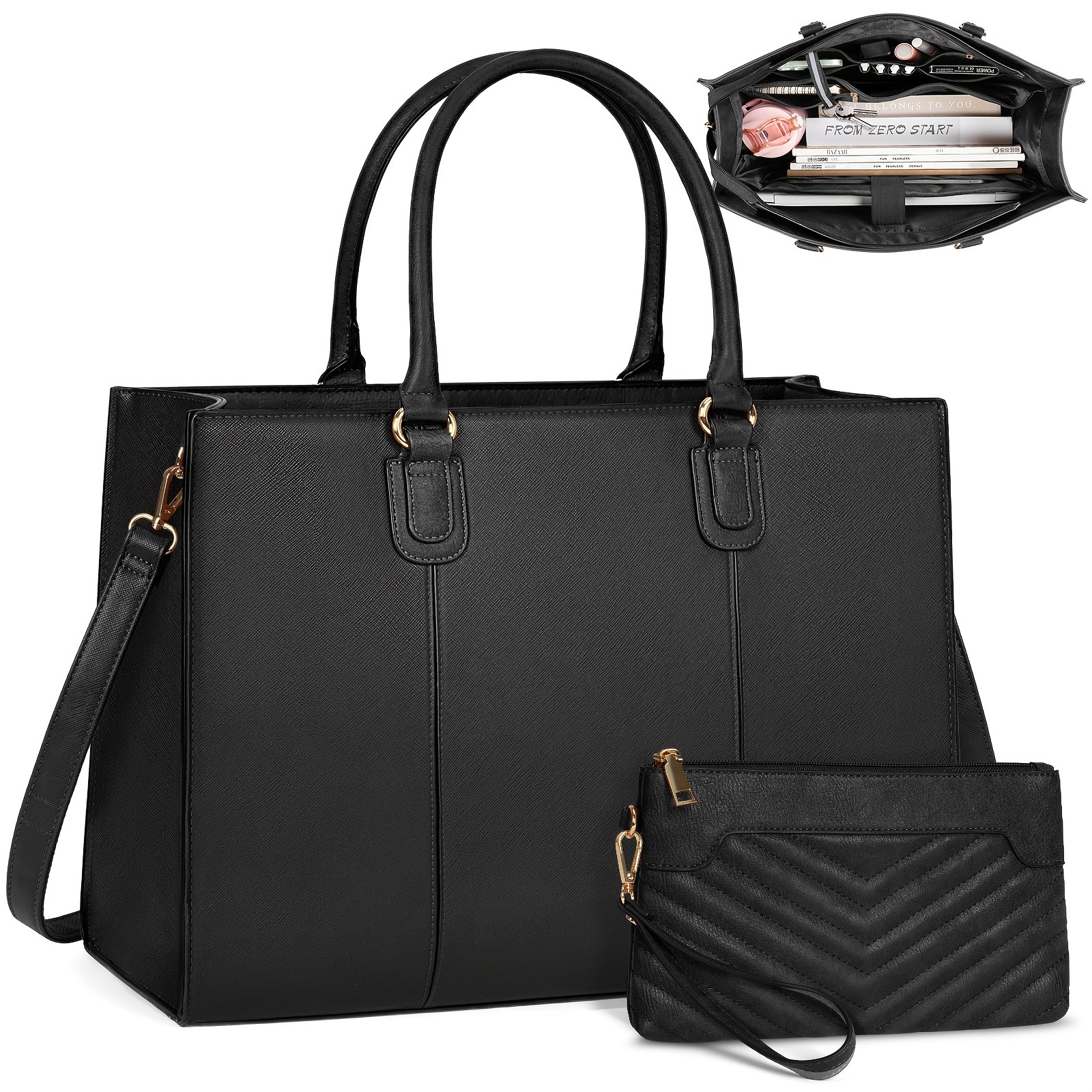 NEWHEY Womens 39.62 cm Laptop Tote Bag  Minimalist Style, Lightweight, and Professional for Office & Travel