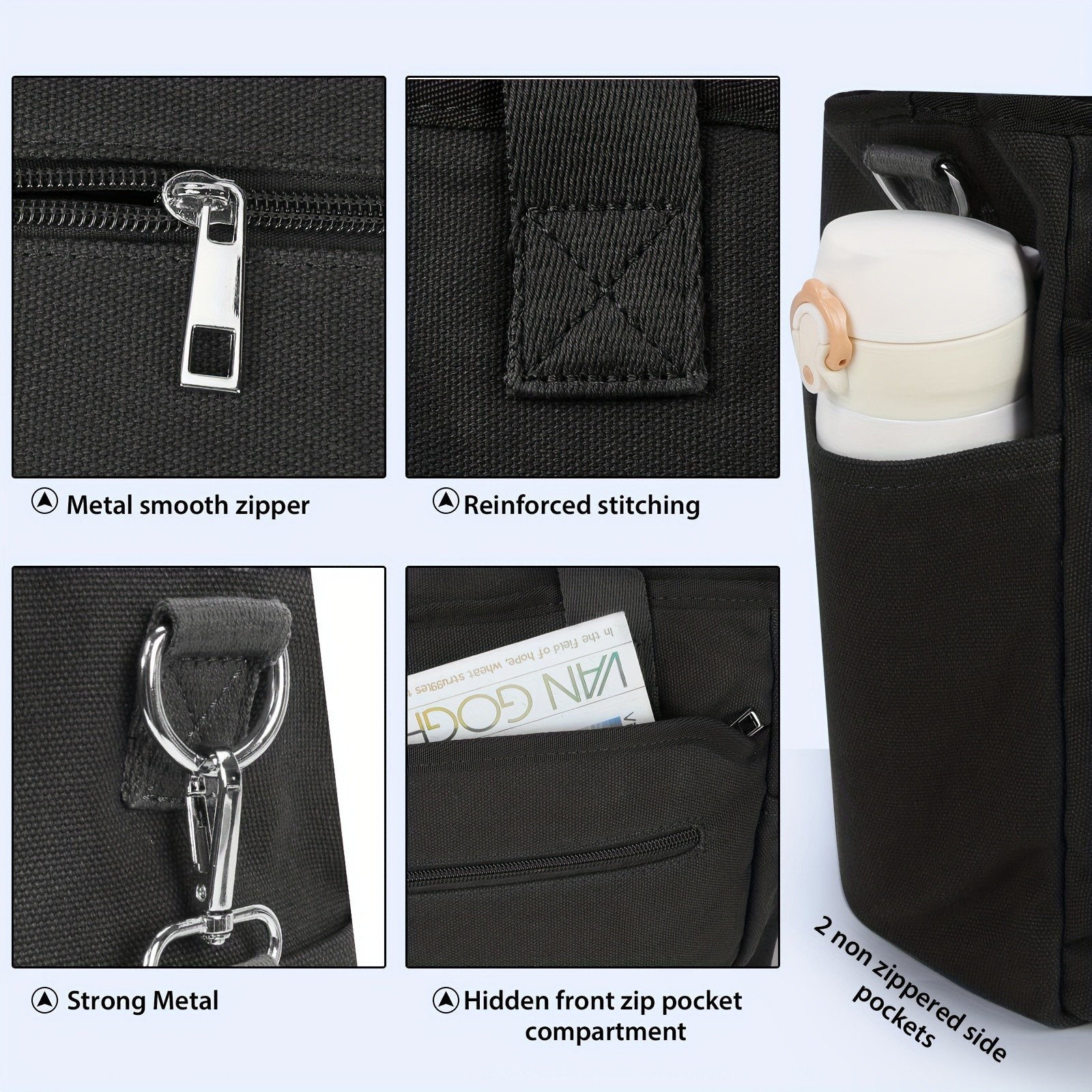 NEWHEY Womens Large Canvas Tote Bag  Versatile, Durable, and Spacious for Work, School, and Beach