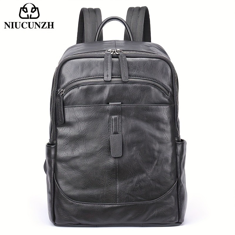 NIUCUNZH Mens Top Layer Cowhide Backpack  Durable, Spacious, and Ideal for Travel and Commuting