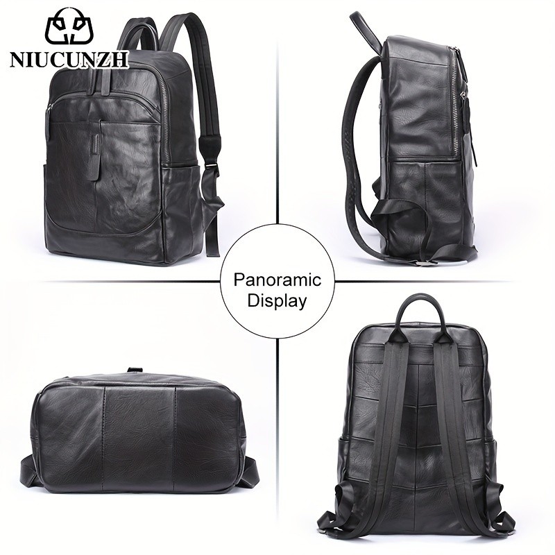 NIUCUNZH Mens Top Layer Cowhide Backpack  Durable, Spacious, and Ideal for Travel and Commuting