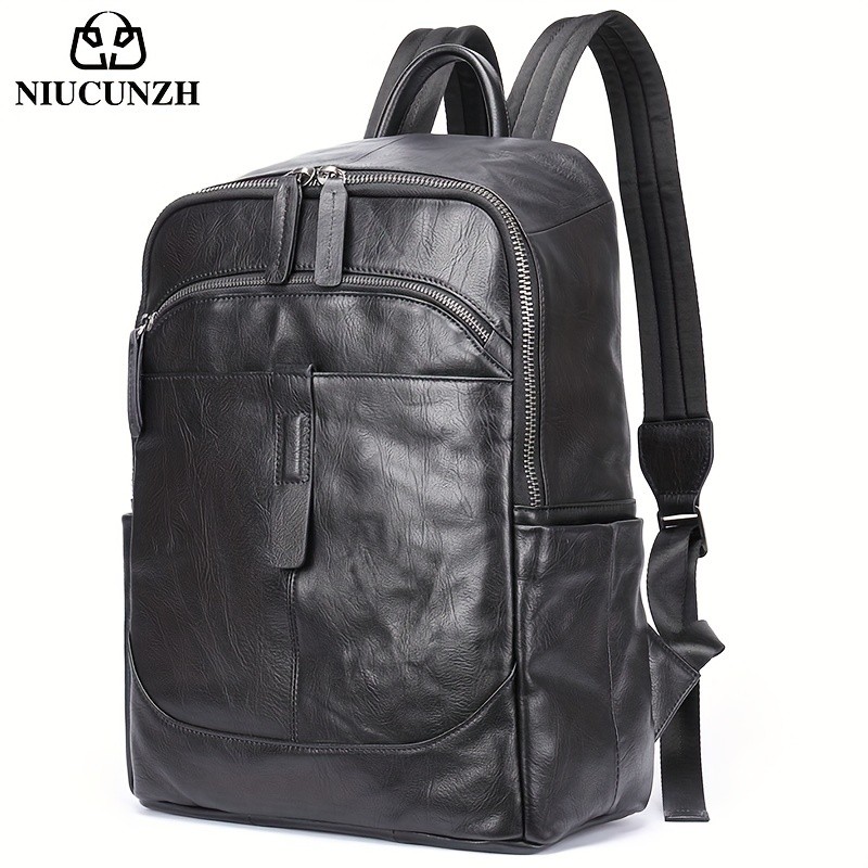 NIUCUNZH Mens Top Layer Cowhide Backpack  Durable, Spacious, and Ideal for Travel and Commuting