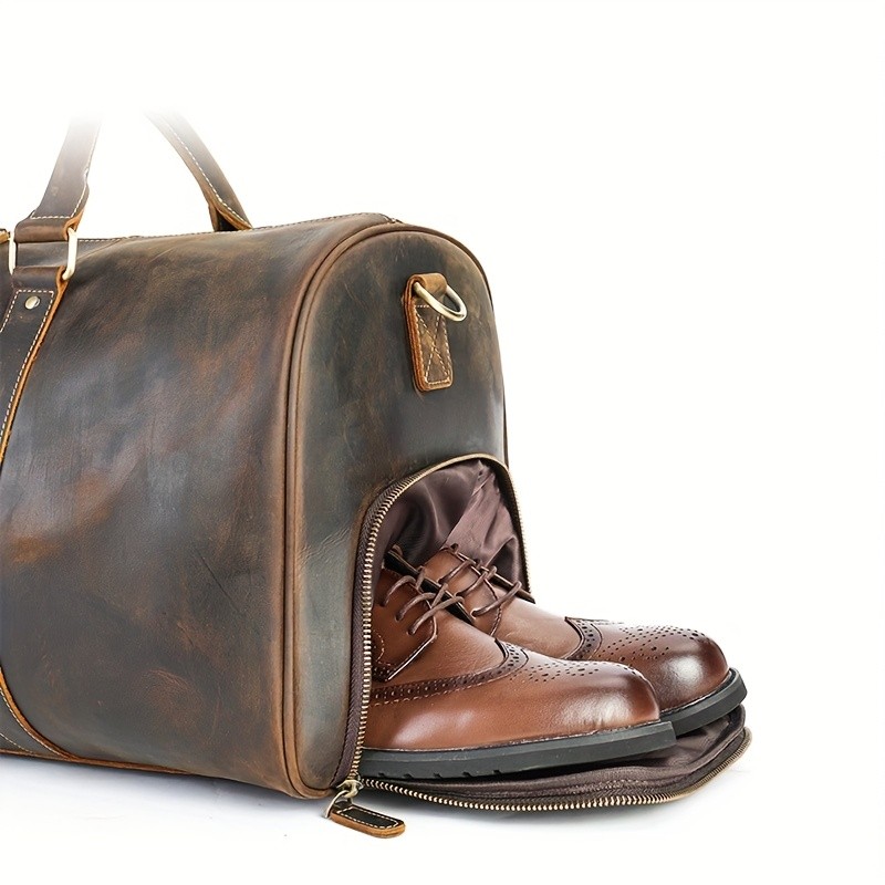 NIUCUNZH Mens Genuine Leather Handbag  Durable, Stylish, and Ideal for Travel, Business, and Short Trips