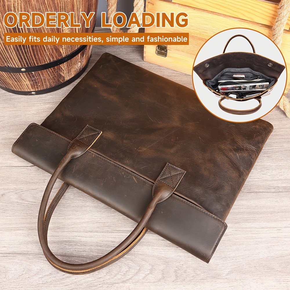 NIUCUNZH Mens Casual Top-Grain Leather Shoulder Bag  Stylish, Durable, and Ideal for Daily Commute and Business Use